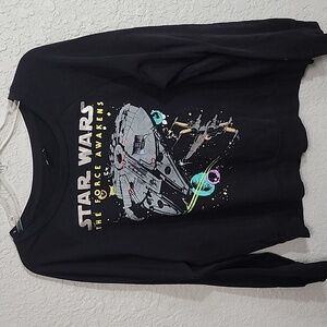 Black Star Wars Millennium Falcon long sleeved tee